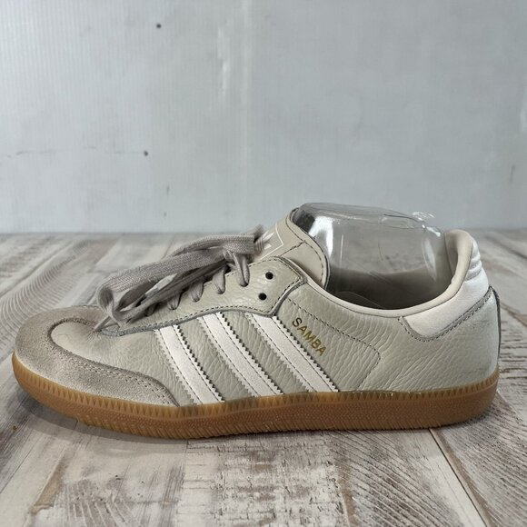 Adidas Samba OG Beige Aluminium Gum Sole Sneakers Womens US 7.5 IE7013 - Picture 5 of 10